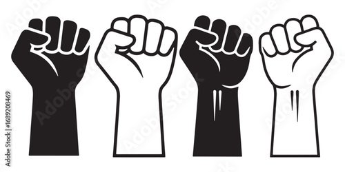 Raised fist hand power symbol vector illustration