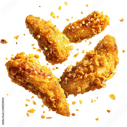fried chicken tenders 3d realistic style stock photo

