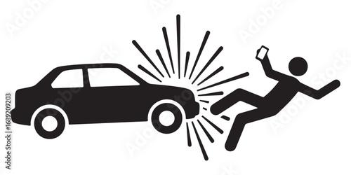 Car accident icon vector illustration