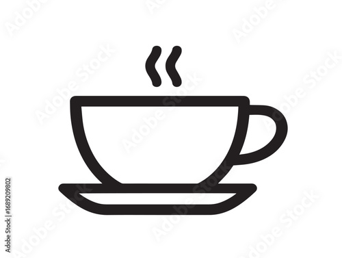 Stylish hot coffee cup illustration in modern vector design