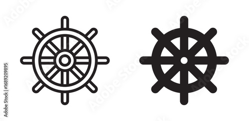 Ship wheel vector  icon set,Boat steering wheels icon
