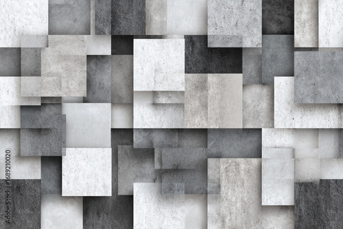 Wallpaper Mural Abstract grayscale square pattern design textured background Torontodigital.ca