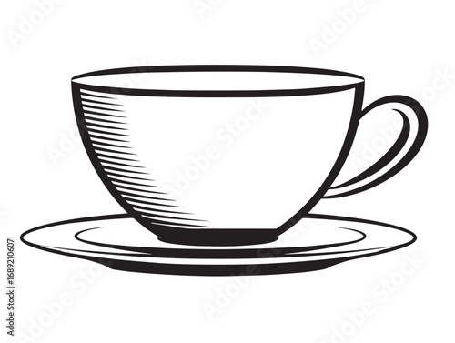 Fresh morning coffee mug designed in clean minimal vector art
