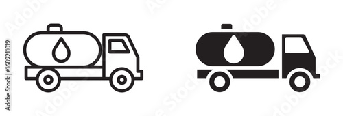 oil truck vector icons . Tanker Truck Transportation Icon set, 