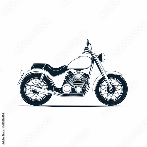 motorcycle on white background
