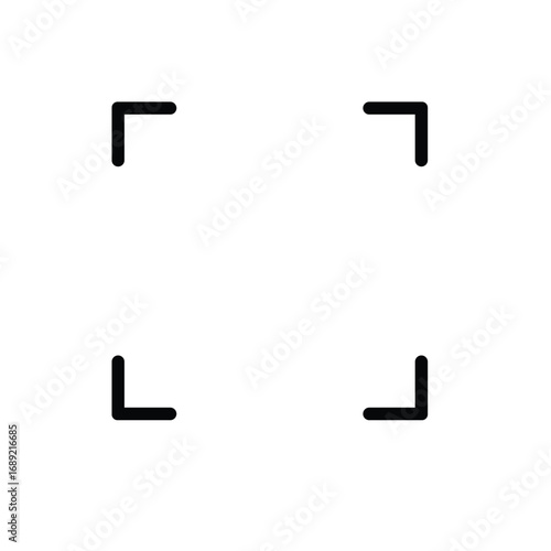 Square style crosshair target icon in black. Simple aim symbol with clean lines, isolated on white background. Minimalist design ideal for apps, UI, gaming, and graphic use.