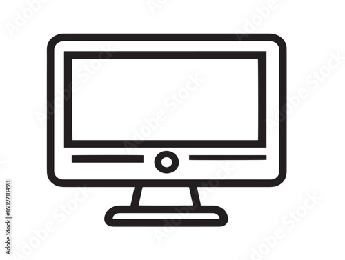 Stylish technology computer icon in modern clean vector art