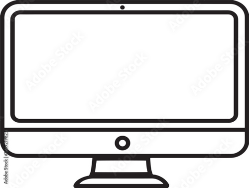 Clean sleek PC illustration designed in minimal vector lines