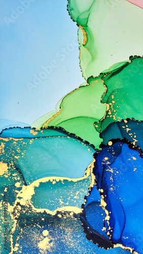 Abstract, vibrant, fluid watercolor art