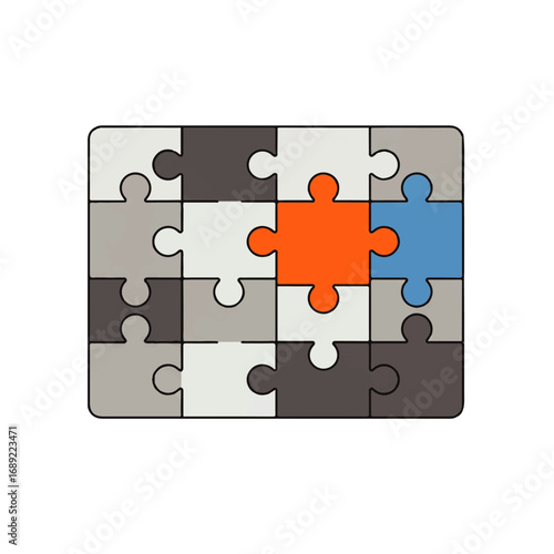 Puzzle Game Solution Vector Illustration
