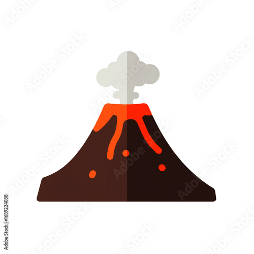 Erupting Volcano Flat Icon Vector Illustration