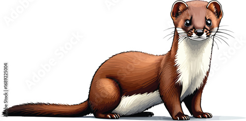 Cute cartoon a illustrator vector weasel