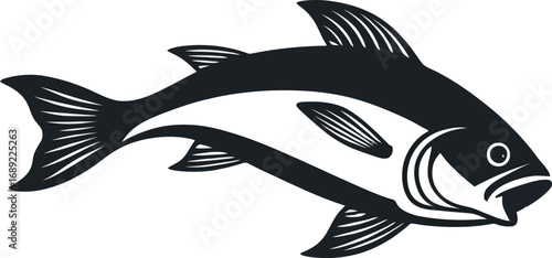 Detailed Gadus Morhua Profile Vector Illustration