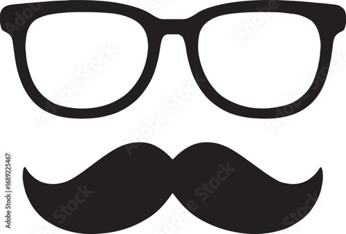 Black and white mustache and glasses prop for no shave november