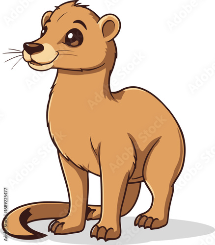 Cute cartoon a illustrator vector weasel