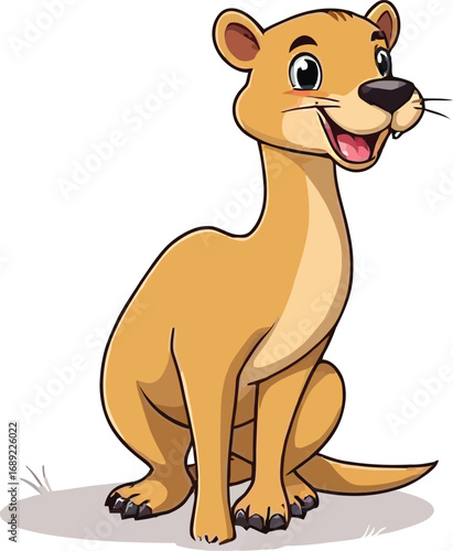 Cute cartoon a illustrator vector weasel