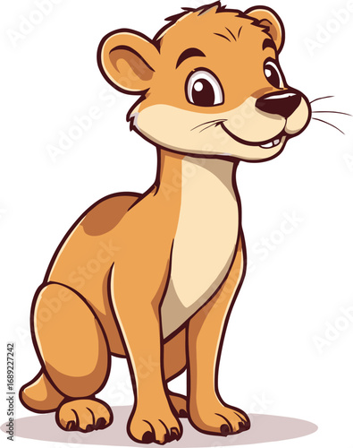 Cute cartoon a illustrator vector weasel