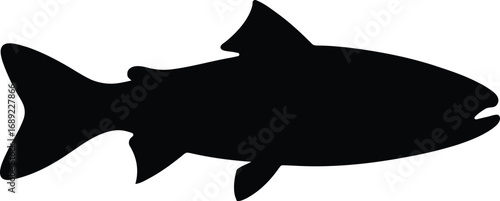 Majestic Brown Trout Silhouette Vector for Fishing Art