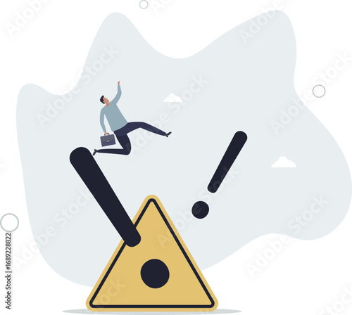 Mistake caution, business risk or problem warning, failure prevention or avoid danger concept.life and employment of people.