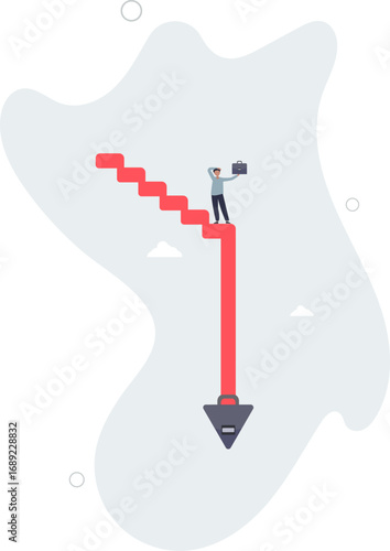 Capital loss or losing money from investment, stock market go down or decline, recession or economic slow down, stock market crisis concept.life and employment of people.