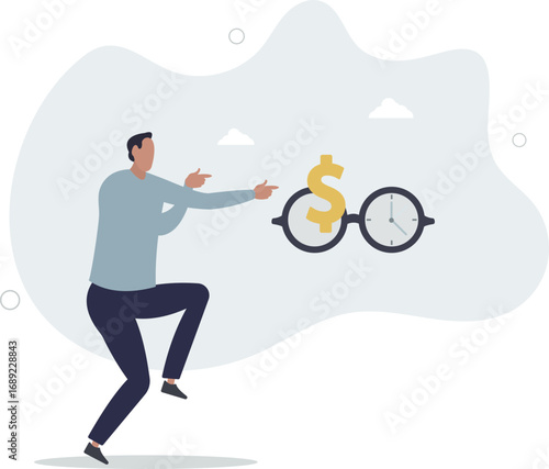Time is money, investment profit or pension fund, value price or long term investing, saving money or debt payment, financial freedom concept.life and employment of people.