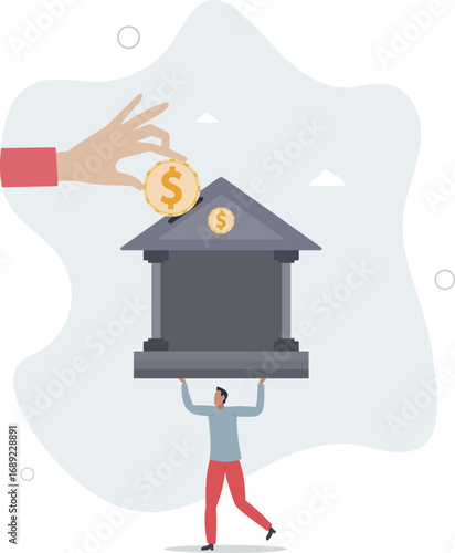 Investment bank financial service to provide invest advisory, wealth management or loan for company, money growth or profit and earning concept.life and employment of people.