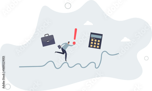 Rough road ahead, obstacle or tough situation to overcome, risk and uncertain, difficulty or problem solving, journey or effort to success concept.life and employment of people.