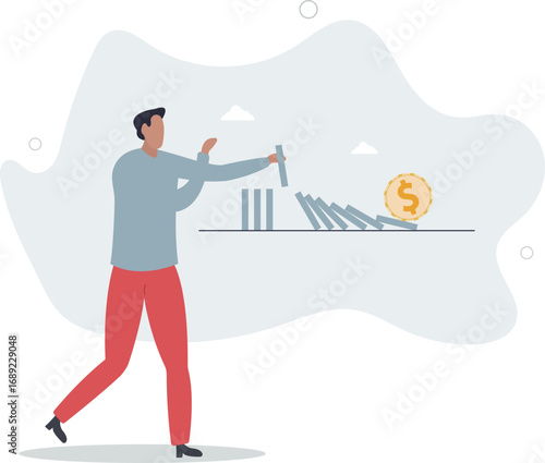 Stop loss or effort to avoid market crash or banking collapse, economic recession, problem prevention, help or rescue concept.life and employment of people.