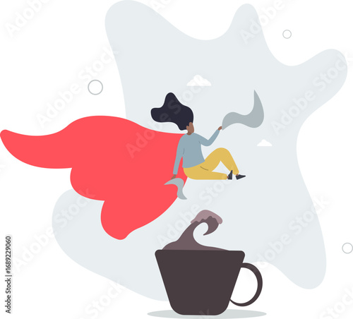 Coffee break to refresh or boost energy, morning routine to help focus and boost productivity, relax or awaken with tea break concept.life and employment of people.