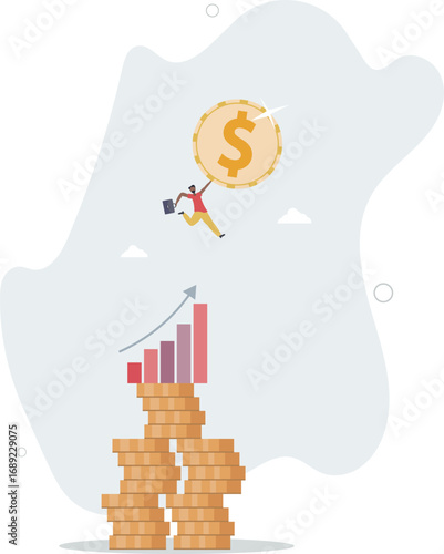 Success investing, growing wealth or being rich from pension or mutual fund, stock market return, money or financial success concept.life and employment of people.