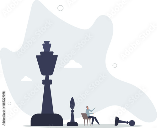 Strategic thinking to win business competition, marketing strategy or planning to make decisions, challenge or problem solving concept.life and employment of people.