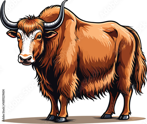 Cute cartoon a illustrator vector yak