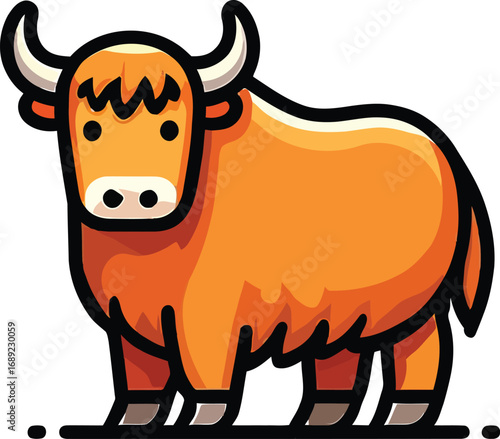 Cute cartoon a illustrator vector yak