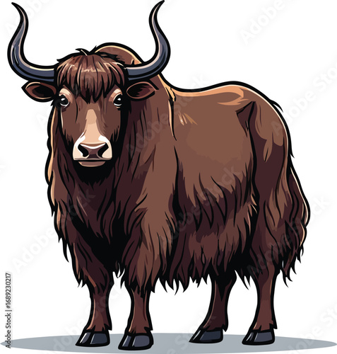 Cute cartoon a illustrator vector yak
