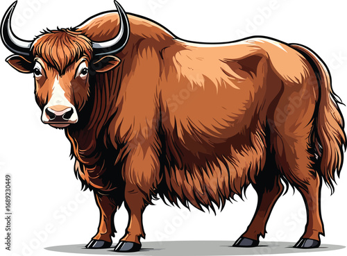 Cute cartoon a illustrator vector yak