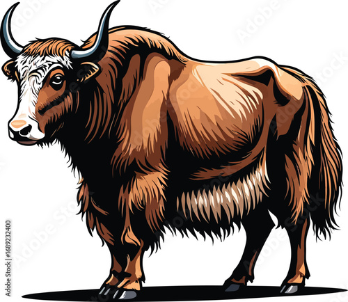 Cute cartoon a illustrator vector yak