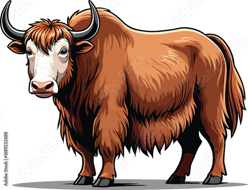 Cute cartoon a illustrator vector yak