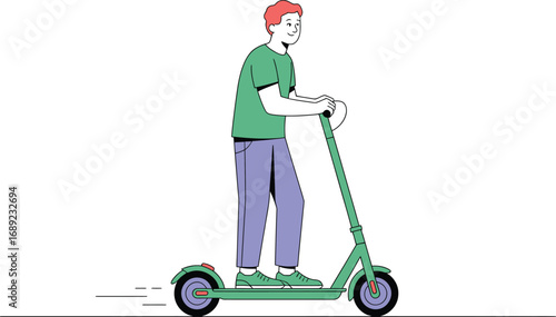 Man riding an electric scooter