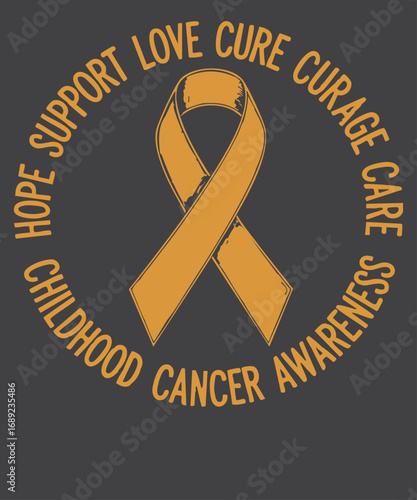 Cure Hope Love Strength Childhood cancer Survivor Design Vector, childhood cancer, childhood cancer awareness, childhood cancer survivor, yellow ribbon, cure hope love strength 
