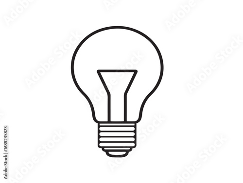 Minimal vector light bulb idea icon with elegant outlines