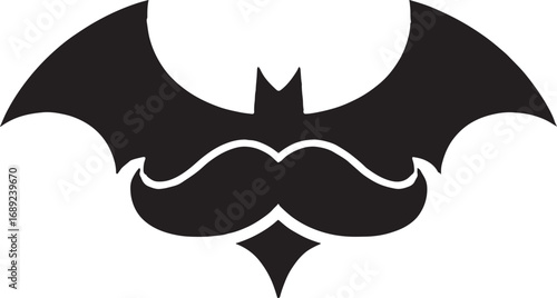 No shave november bat symbol with moustache for men's health awareness