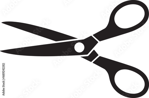 Open Scissors Silhouette Vector Illustration for Crafting, Cutting, and Design Projects