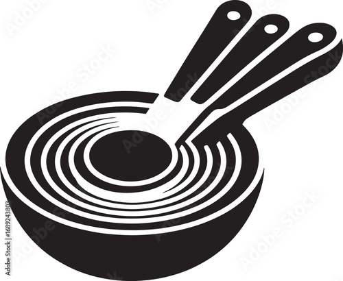 Measuring Cups and Spoons Icon for Culinary Arts and Recipe Illustrations Design