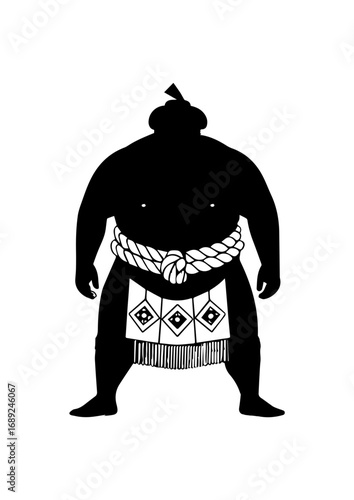 Silhouette of Traditional Sumo Wrestler