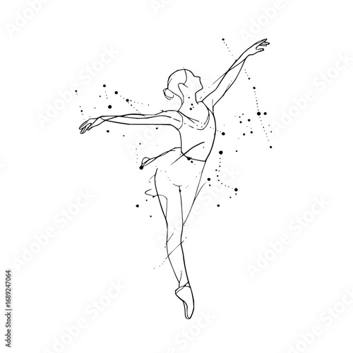 Elegant ballerina line art vector illustration for dance lovers and ballet enthusiasts design element drawing