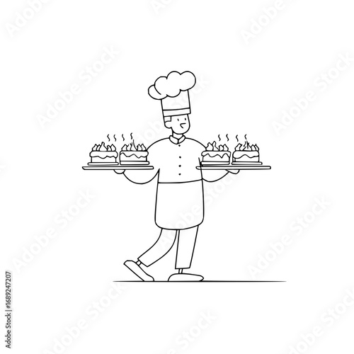 Chef carrying cakes bakery desserts pastry chef baking cakes cake shop dessert catering delicious cakes