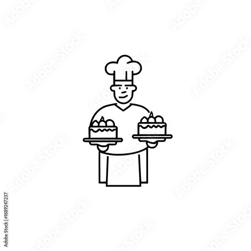 Chef holding cakes bakery professional culinary arts pastry chef cake design dessert shop sweet treats