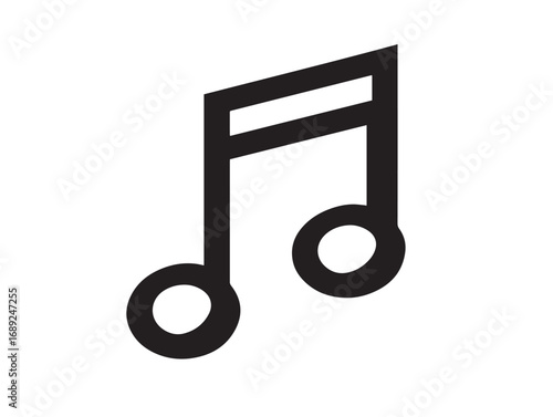 Classic vector music note icon in simple elegant line style