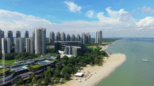 Drone Aerial of Green Architecture in Forest City Johor Promoting Sustainability