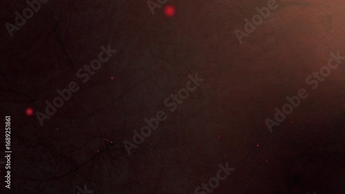 Slow motion of red fire sparks flowing from the left side over a wooden background. A warm, fireplace-inspired red background with glowing embers flying across a textured surface. 4K Motion Graphics